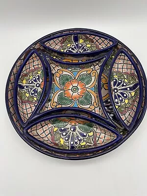 Buy 6 Piece Talavera Mexican Pottery Appetizer Tray Divided Serving Set Signed • 46.30£