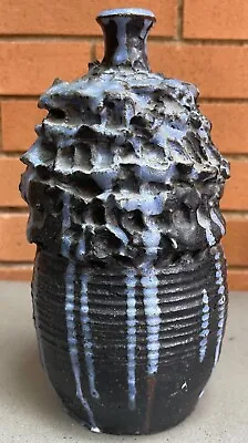 Buy Vintage 1960s Textured Stoneware Studio Pottery Decorative Vase Mid Century MCM • 119.88£