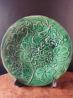 Buy Antique Majolica Green Plate 23cm • 25.99£