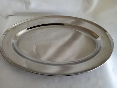 Buy Tray Oval 29cm Stainless Steel Rice Plate Serving Platter Meat Buffet • 9.90£