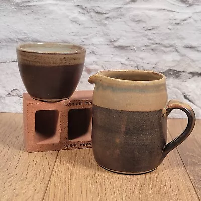 Buy Abaty Hand Thrown Stoneware Milk Jug / Creamer & Sugar Bowl From Wales • 9.99£
