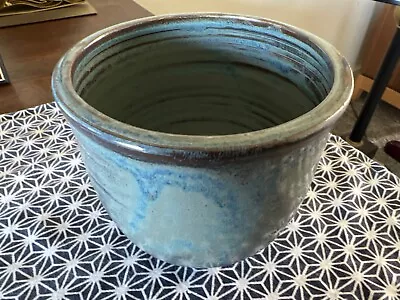Buy Studio Art Pottery - 24 Oz Bowl Green & Blue Signed LT • 18.25£