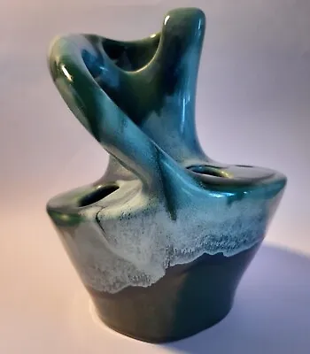 Buy Kad-Yad Israeli Studio Art Pottery 60s/70s Large Green Lava Glaze Twisted Vase  • 39.97£