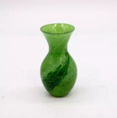 Buy GLASS VASE Possibly Caithness Green Swirl Flower Bud Vase Art Glass 5  • 4.99£