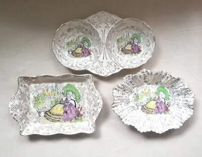Buy Vintage James Kent Ltd Longton England Lavender Lady Porcelain 3 Serving Dishes • 33.78£