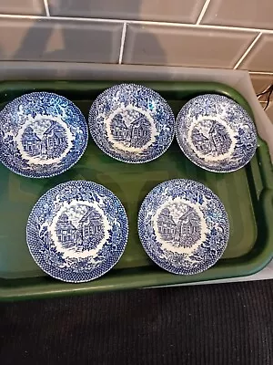 Buy Meakin Anchor Pottery Merrie Olde England Blue & White Bowls • 2.99£
