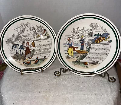 Buy Pair Of Parry Vieille Limoges PV - French Opera 7” Salad Plates #11 And #5 • 18.95£