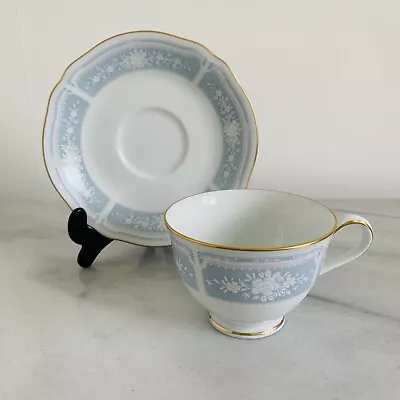 Buy Vintage NORITAKE Bone China Cup & Saucer ~ Lacewood Blue • 14.99£