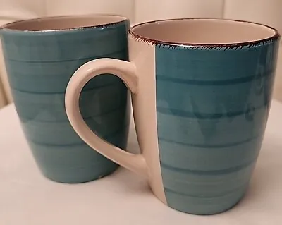 Buy Mugs Coffee Royal Norfolk Turquoise Swirl 12 Oz Ceramic 2 Each • 10.54£