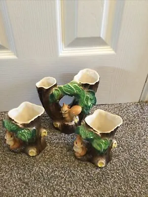 Buy 3 X Vintage Hornsea Pottery Vases - Fauna - Rabbit - 74 And 2 X Pair Of 55 • 10£