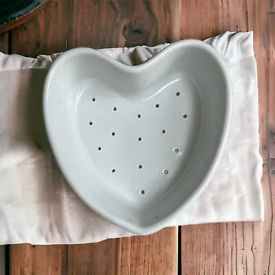 Buy APILCO France Coeur A La Crème Heart Shaped Cheese Mold Strainer Berry Bowl EUC! • 43.22£