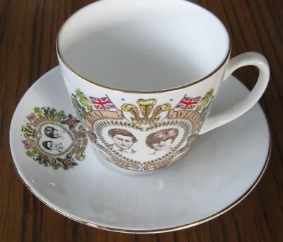 Buy Charles & Diana Wedding Cup & Saucer - Sheltonian English Bone China  • 15£
