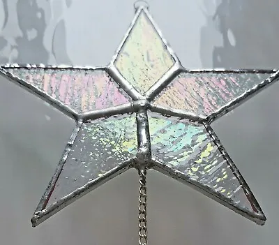 Buy Iridescent Clear Star Crystal Drop Stained Glass Window Hanging Mothers Day Gift • 16.95£
