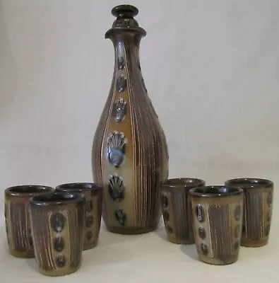 Buy Doulton Lambeth Sake Bottle & Six Cups Attributed To Agnete Hoy • 500£
