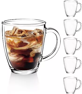 Buy Set Of 6 Modern THICK RIM Mugs 360ml Fine Stoneware Tea Coffee Cups 12oz • 14.99£