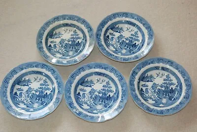 Buy Rare Antique B. Adams ( 1800-1820) 5 X Willow Pattern  9inch Soup Bowls • 25£
