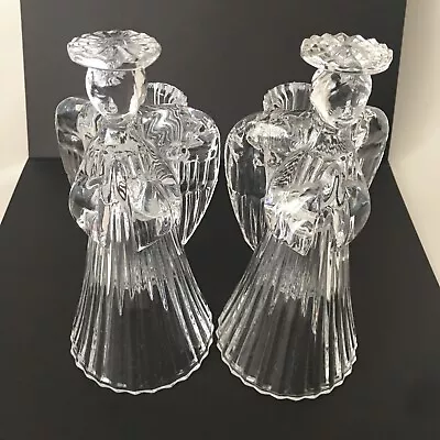 Buy Avon Vintage 24% Lead Crystal Glass Praying Angels Candle Holders Set 7  Holiday • 22.73£