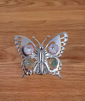 Buy Crystocraft Keepsake Gift Ornament Silver Butterfly Made With Swarovski      • 6.07£