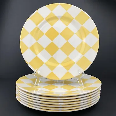 Buy Royal Stafford CHEQUERS YELLOW 11  Dinner Plates (8) Checkerboard • 152.95£
