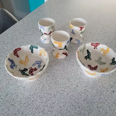 Buy Emma Bridgewater Egg Cups And Dishes. Limited Edition Chicken Print Howdens • 8£