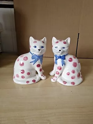 Buy Vintage Rye Pottery Country House Collection Seated Cats 20cm High   • 50£