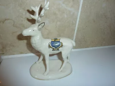 Buy Carlton China 14.7cm Model Of A Standing Reindeer Or Stag With Worthing Crest • 19.50£