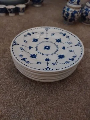 Buy 8 X Masons Denmark Blue Ironstone Flower -  Tea Or Side Plates 7 /18cm Vintage • 15£
