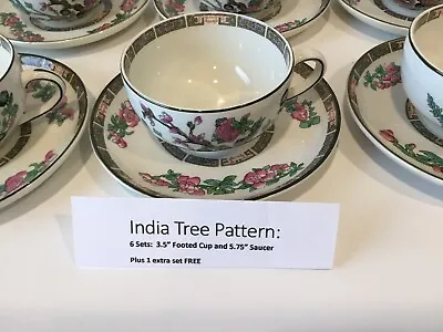 Buy Six (6) Cup & Saucer  India Tree Pattern  VINTAGE JOHN MADDOCK PORCELAIN • 61.50£