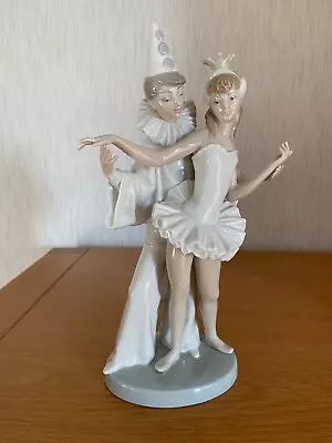 Buy Vintage Lladro Figurine ~ ‘Carnival Couple’. Ballerina And Clown. Missing Mask. • 15.99£