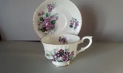 Buy Vintage Paragon Tea Cup & Saucer Duo Pretty Purple Flower & Bow  • 11£