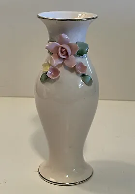 Buy Vintage Lefton China Pink Bud Vase Raised 3D Roses, Gold Trim #1620, 6.25  Tall • 20.66£