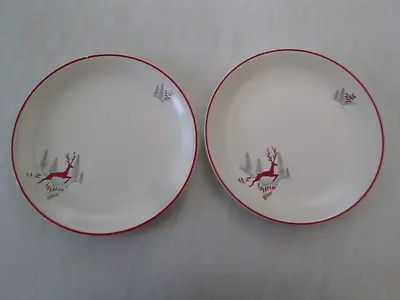 Buy Crown Devon Large Dinner Plates In The Stockholm / Leaping Deer Design X 2 • 35£