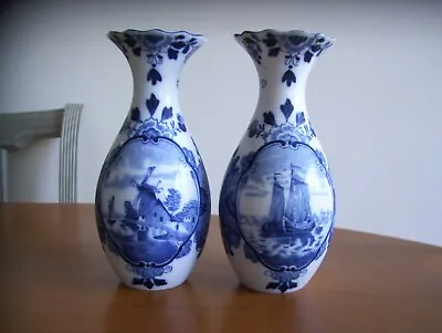Buy Superb Pair Delft Royal Mosa Vases-undamaged. (2) • 14.99£
