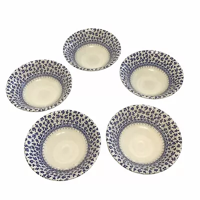 Buy VTG English Ironstone Tableware Provence Blue 6 3/8  Coupe Cereal Bowl Set Of 5 • 86.94£