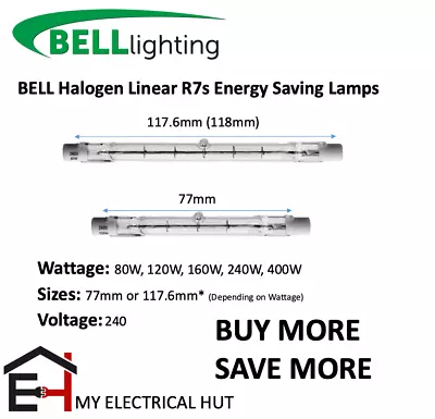Buy Halogen Linear R7s Energy Saving Lamps Flood Light 80W 120W 160W 240W 400W • 19.95£