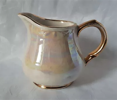 Buy Arthur Wood Milk Jug Pearlescent Lustre Ware Ironstone Creamer In Pink And Gold • 22.95£