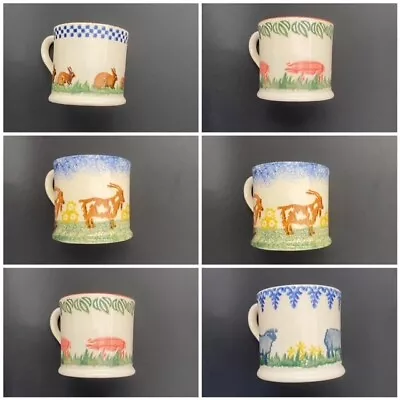 Buy Brixton Pottery Spongeware Animals 2.75   Small Mugs  X 6 Collection  Immaculate • 60£