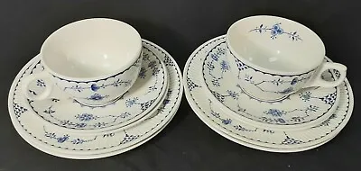 Buy Furnivals Limited Denmark Set Of Blue & White 2 Tea Cups, 4 Saucers And 4 Plates • 61.50£