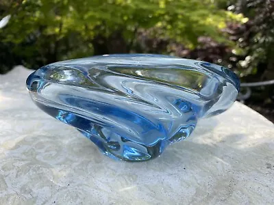 Buy Sklo Vintage Czech Hermanova Hut Blue Glass Bowl Designed By Vaclav Hanus • 26.99£