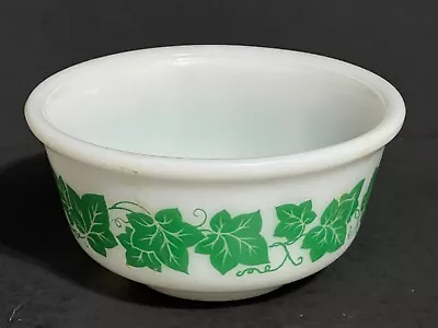 Buy 1940's Vintage 6  Hazel Atlas Milk Glass Green Ivy Mixing Bowl • 10.43£
