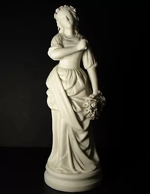 Buy Antique 19th C English Parian Ware Figurine - Woman Holding Floral Bouquet 13  • 187.94£