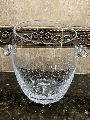 Buy Pier 1 Clear Crackle Glass Angled Rim Ice Bucket ~ Rare • 85.17£