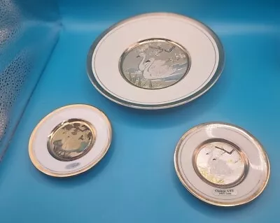 Buy The Art Of Chokin 24k Gold Swans X3 Plates • 7£