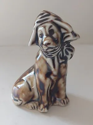 Buy Victorian Treacle Glaze Dog Figurine In Bonnet Hat Staffordshire  3.75  • 34.99£