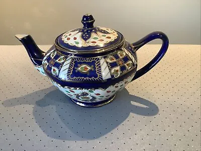 Buy Royal Winton Teapot Ivory Ware Blue Gold • 5.99£