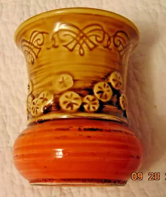 Buy Vintage Inarco 3D Sand Dollar Motif 4 3/4 Inch Orange/Tan Vase Japan • 18.74£