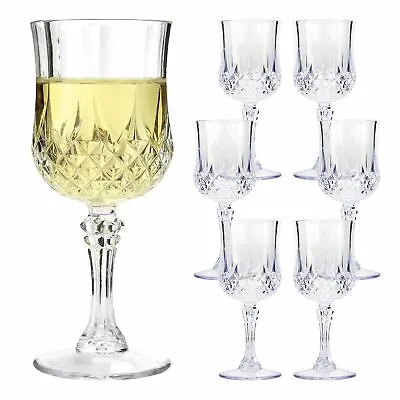 Buy 12 X Vintage Wine Glasses Clear Crystal Effect Glass Wine Wedding Drinks • 21.95£
