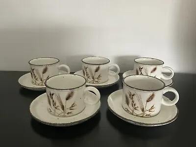 Buy Vintage Midwinter Stonehenge  Wild Oats  Design Five Cups And Saucers . • 14.99£