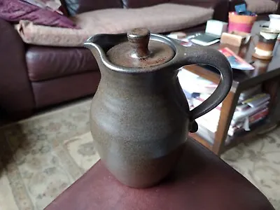 Buy Hubert Peter Aindow, Kendal Pottery. Brown Glaze Stoneware Water/ Coffee Pot. • 16£