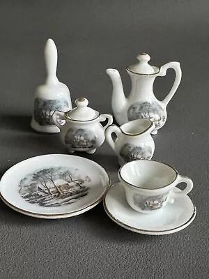 Buy AVON Small Treasures Miniature Porcelain Tea Set - Currier & Ives Winter Scene • 14.48£